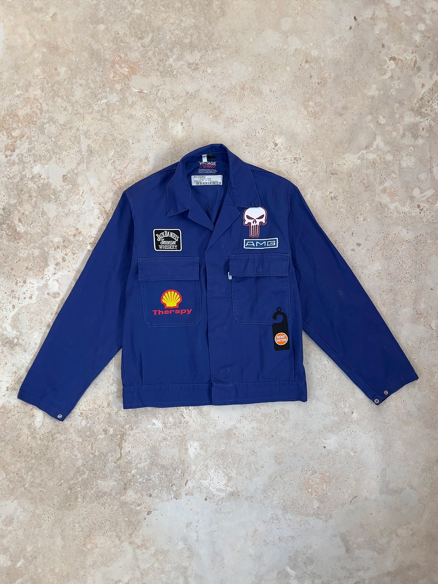 MOTO bunda modrá (S) / UPCYCLED