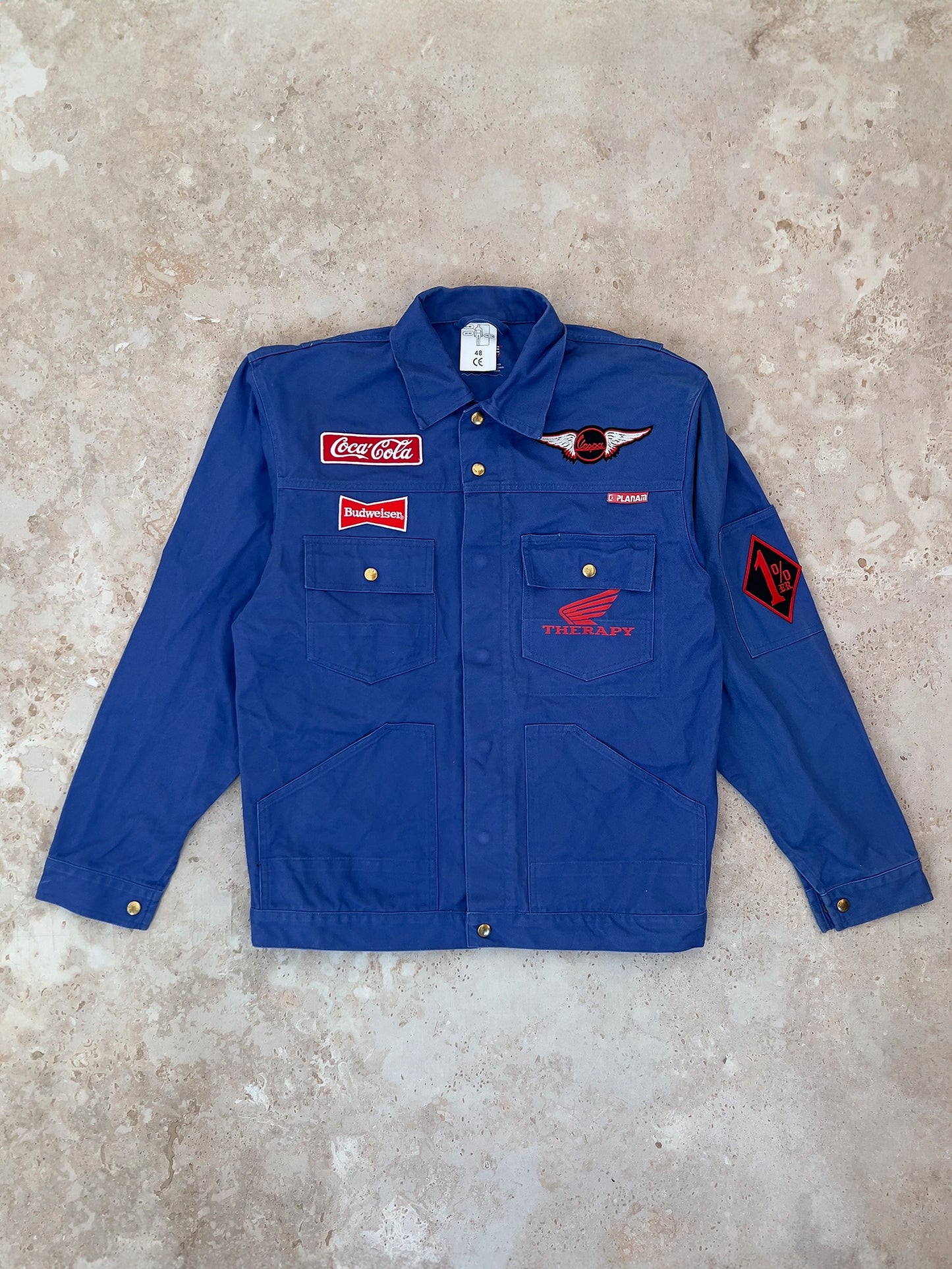 MOTO bunda modrá (L) / UPCYCLED