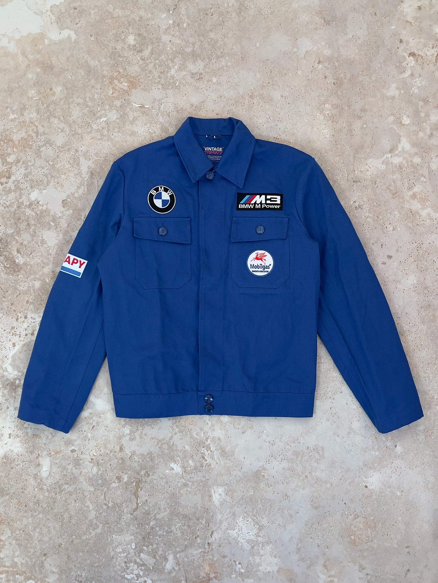 MOTO bunda modrá (L) / UPCYCLED