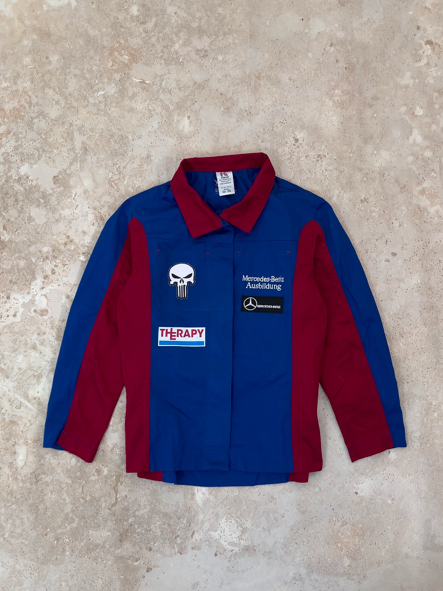 MOTO košile pracovní modro-červená (L) / UPCYCLED