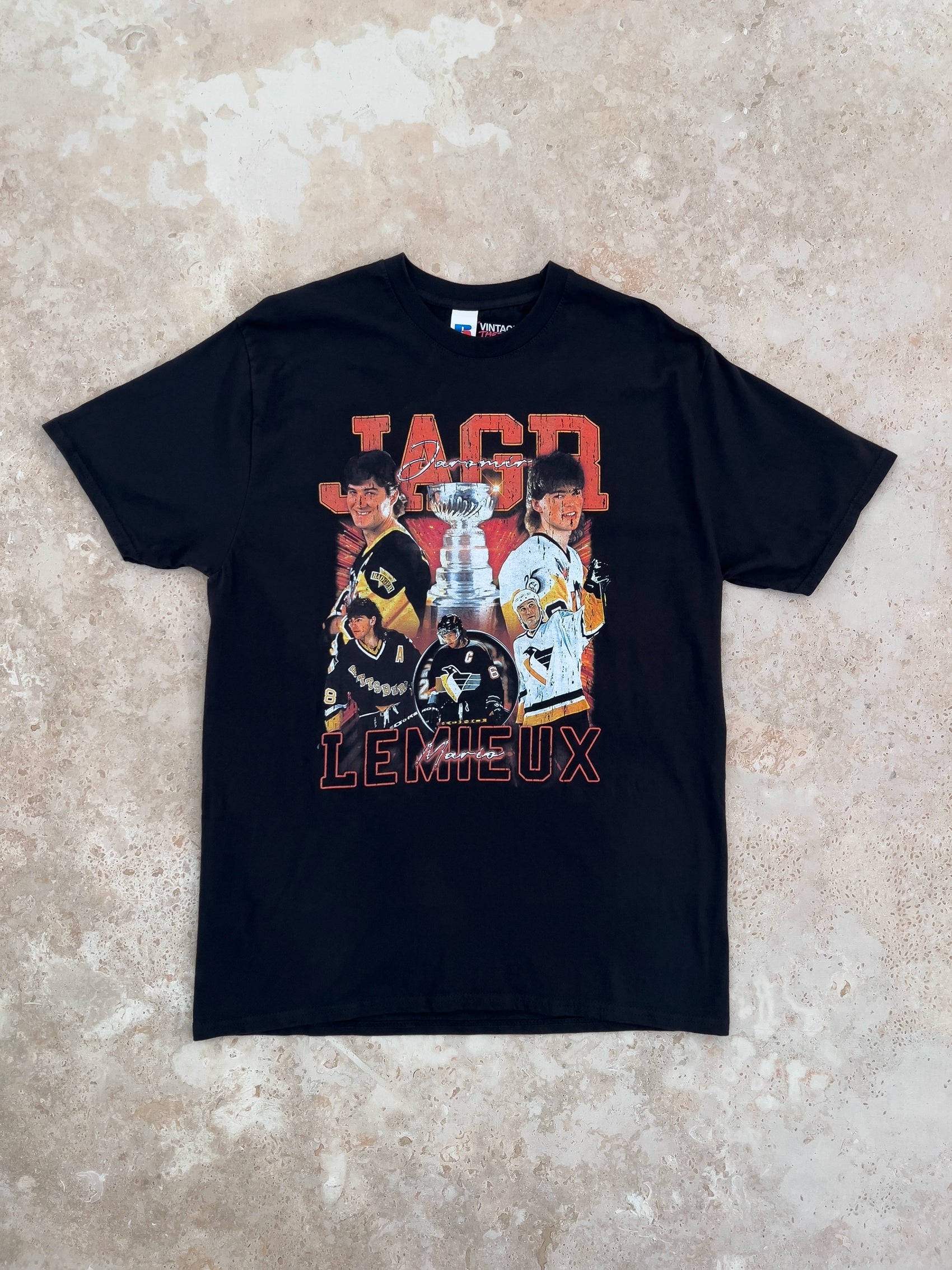 Jágr x Lemieux Bootleg tričko Russell černé