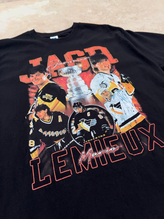 Jágr x Lemieux Bootleg tričko Russell černé