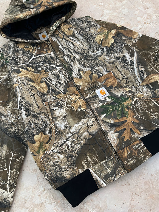 Rework maskáčová bunda Carhartt s černým úpletem (XL)