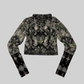 Upcyklovaný mesh top vzorovaný (S)