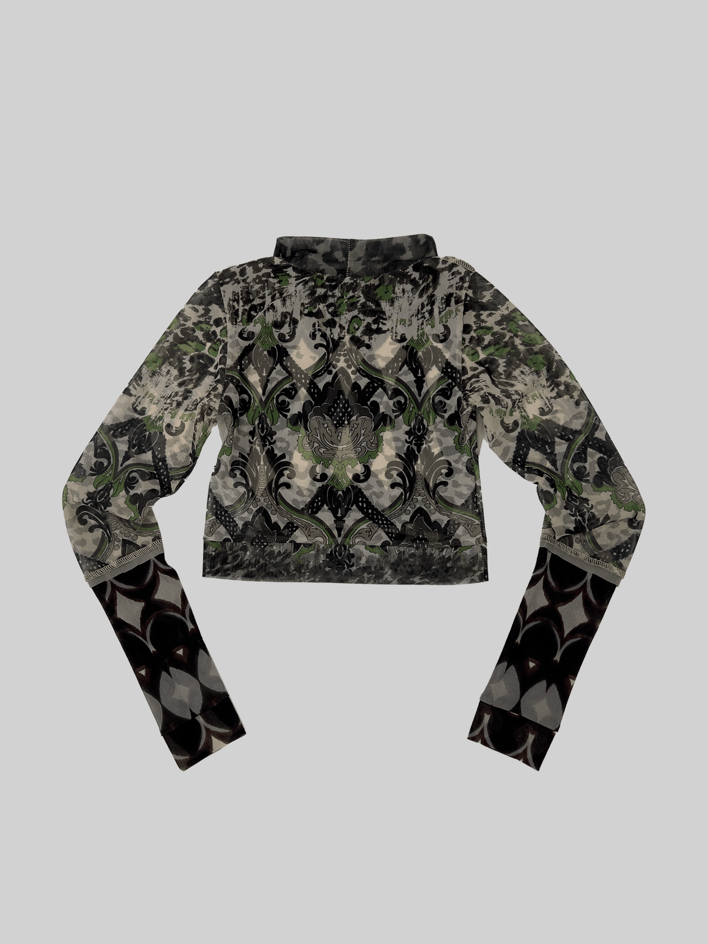 Upcyklovaný mesh top vzorovaný (S)